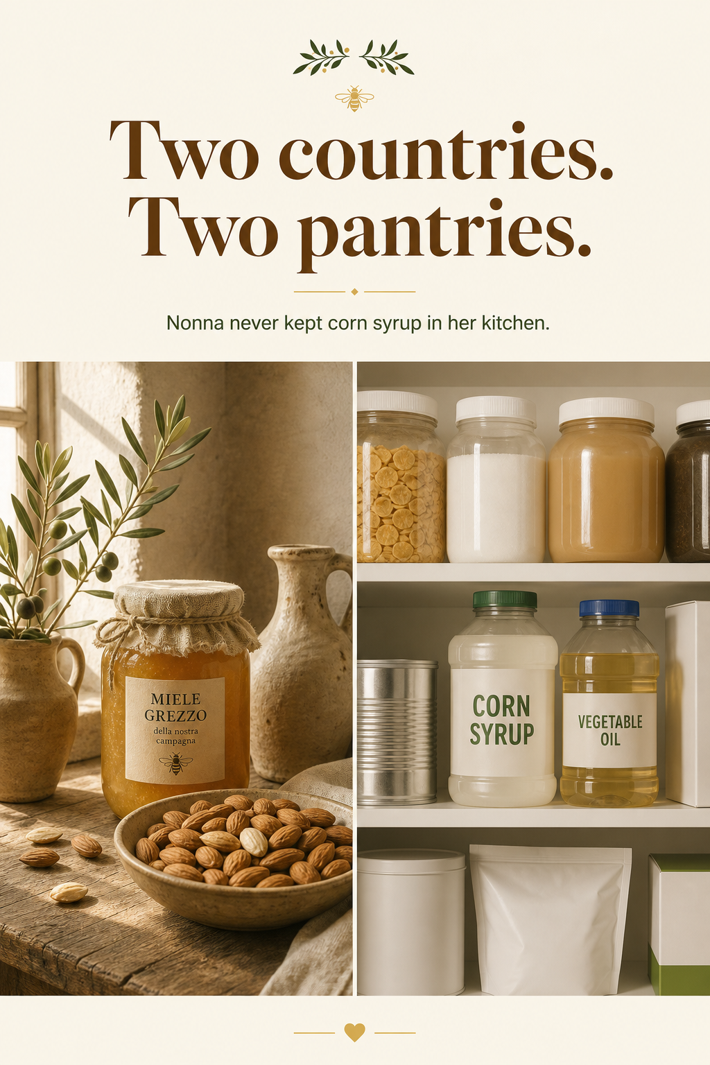 Two pantries, two countries diptych