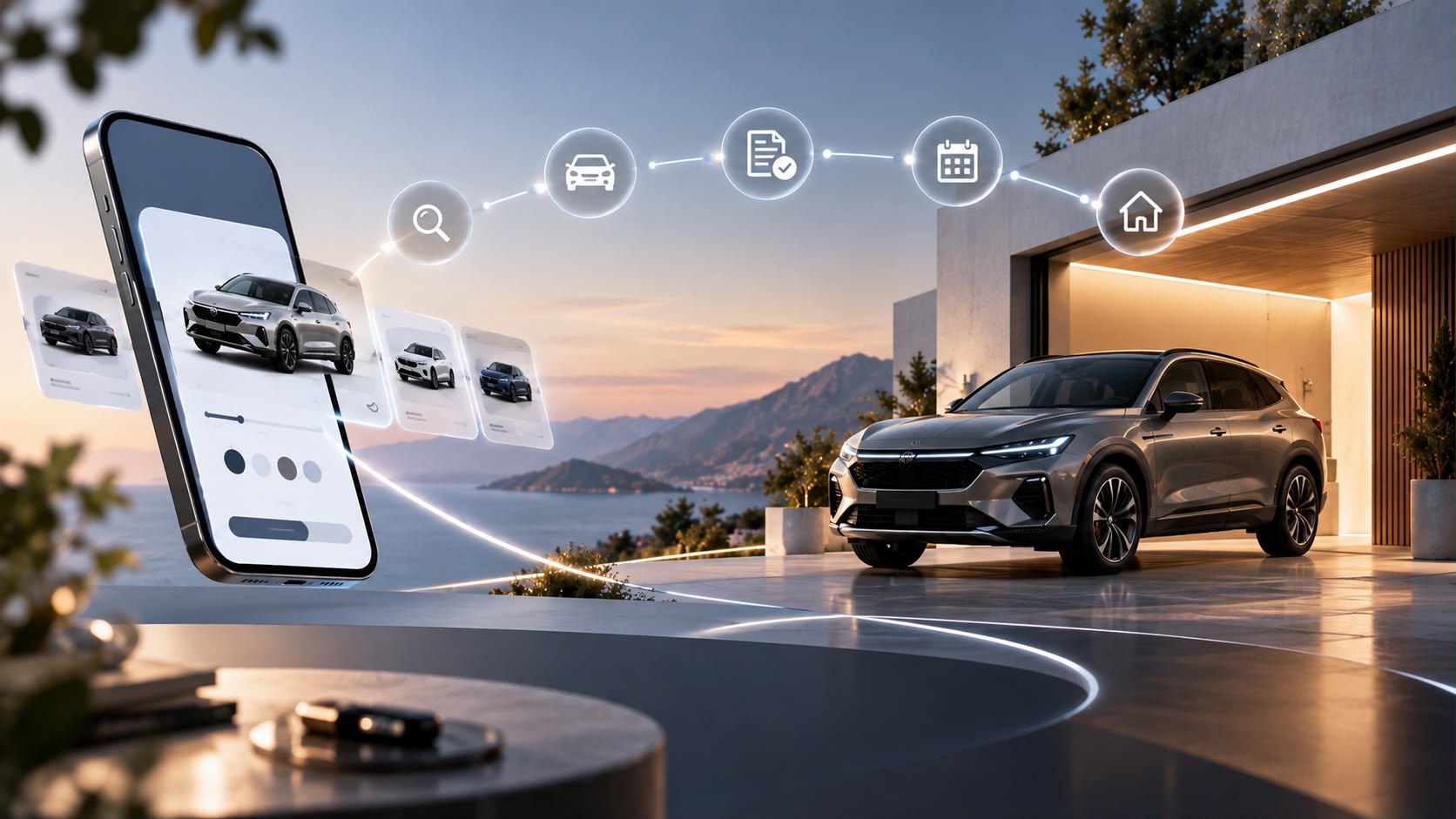 Noleggio auto a lungo termine DelixGo — SUV consegnato a casa e scelta dell'auto dall'app