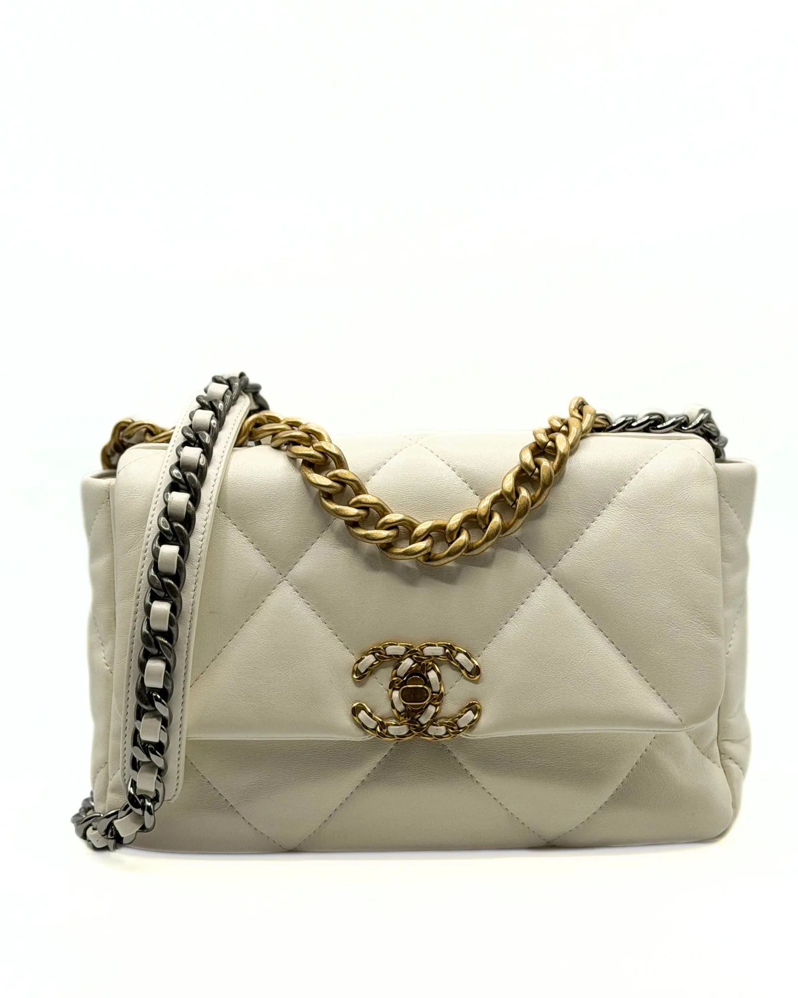 CHANEL 19 Flap Bag Medium White — DelixGo Luxury Bags
