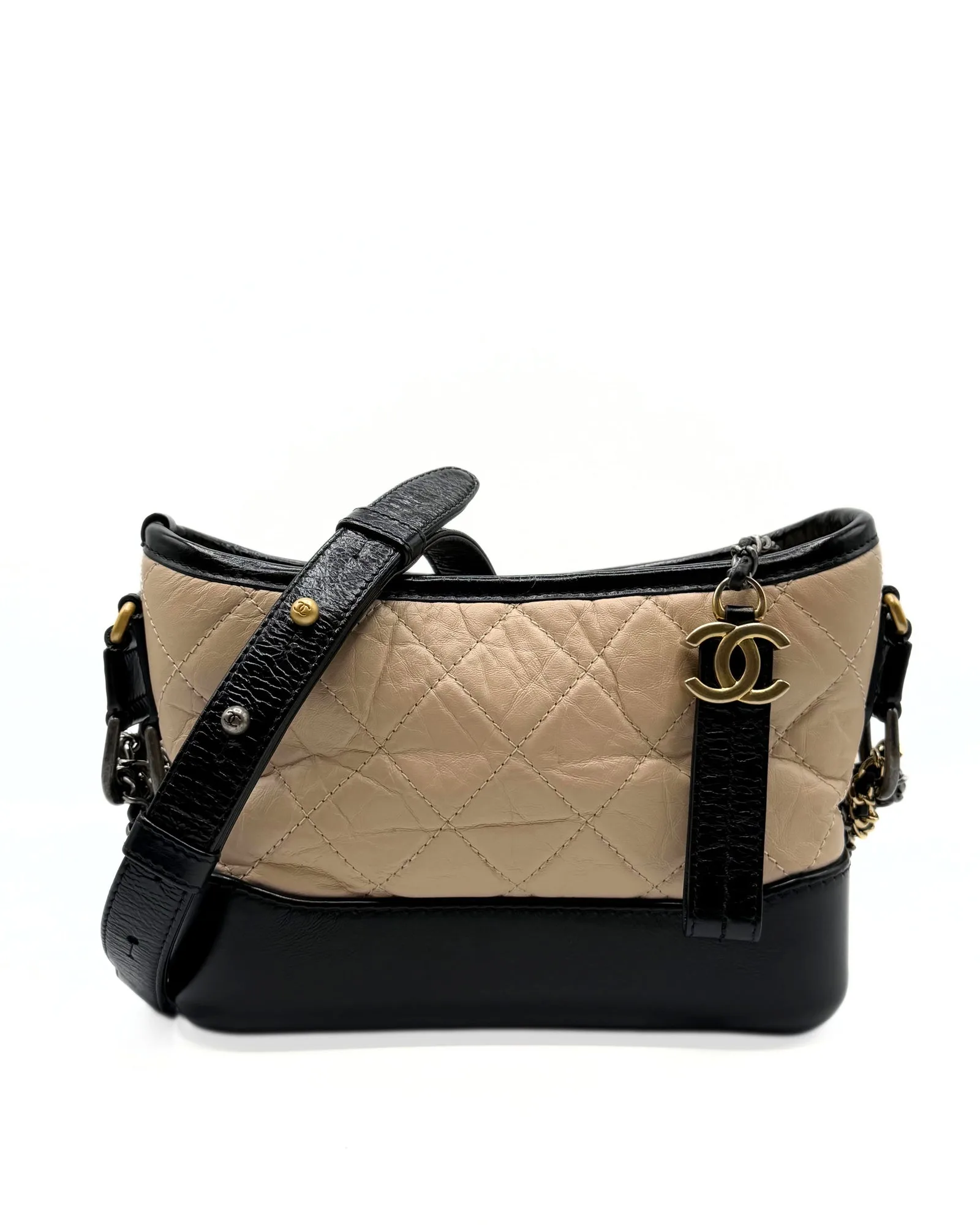 CHANEL Gabrielle Small Hobo Bag Beige & Black — DelixGo Luxury Bags