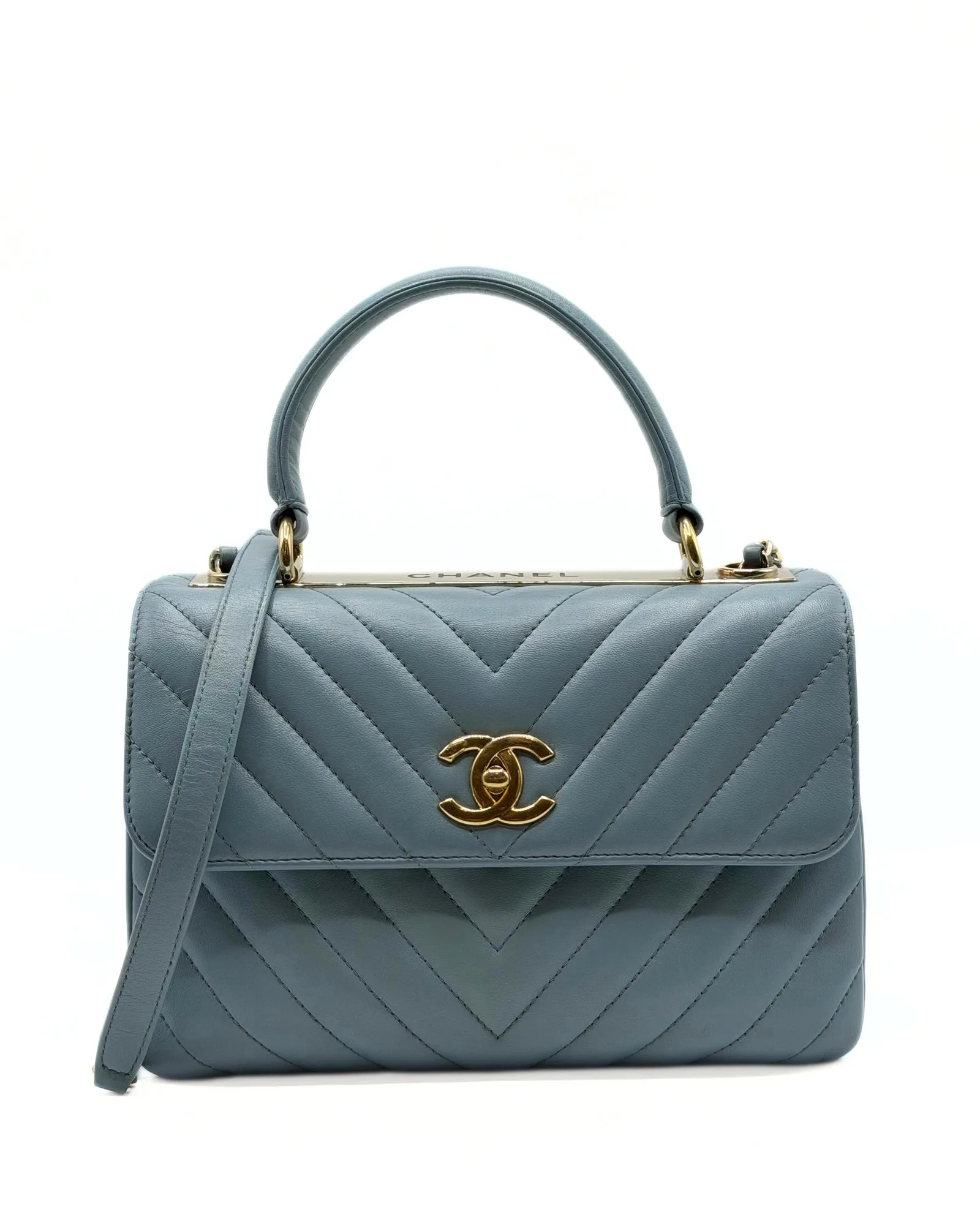 CHANEL Chevron Trendy CC Top Handle Bag — DelixGo Luxury Bags