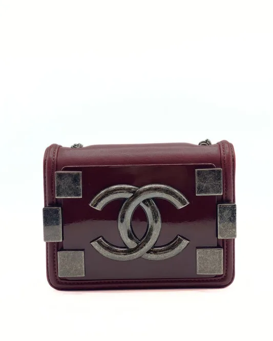 CHANEL Burgundy Mini Boy Brick Flap Bag — DelixGo Luxury Bags