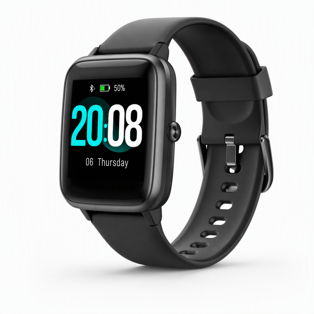 Smartwatch quadrante quadrato nero