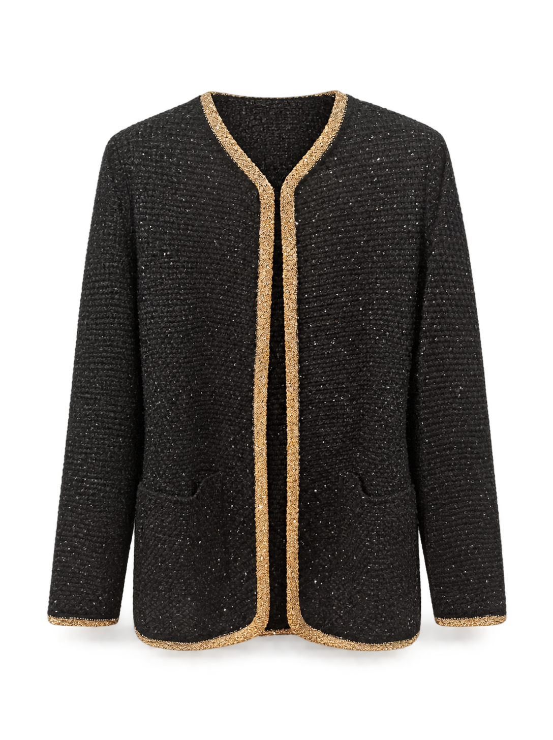Cardigan nero e oro