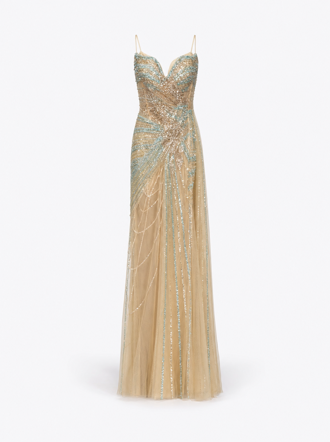 Abito lungo in paillettes