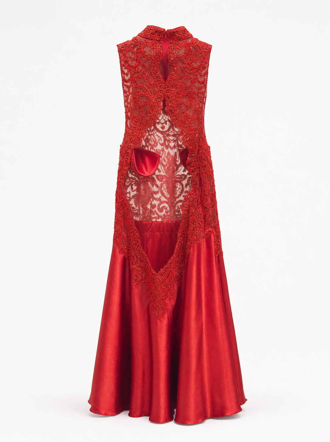 Abito rosso in pizzo
