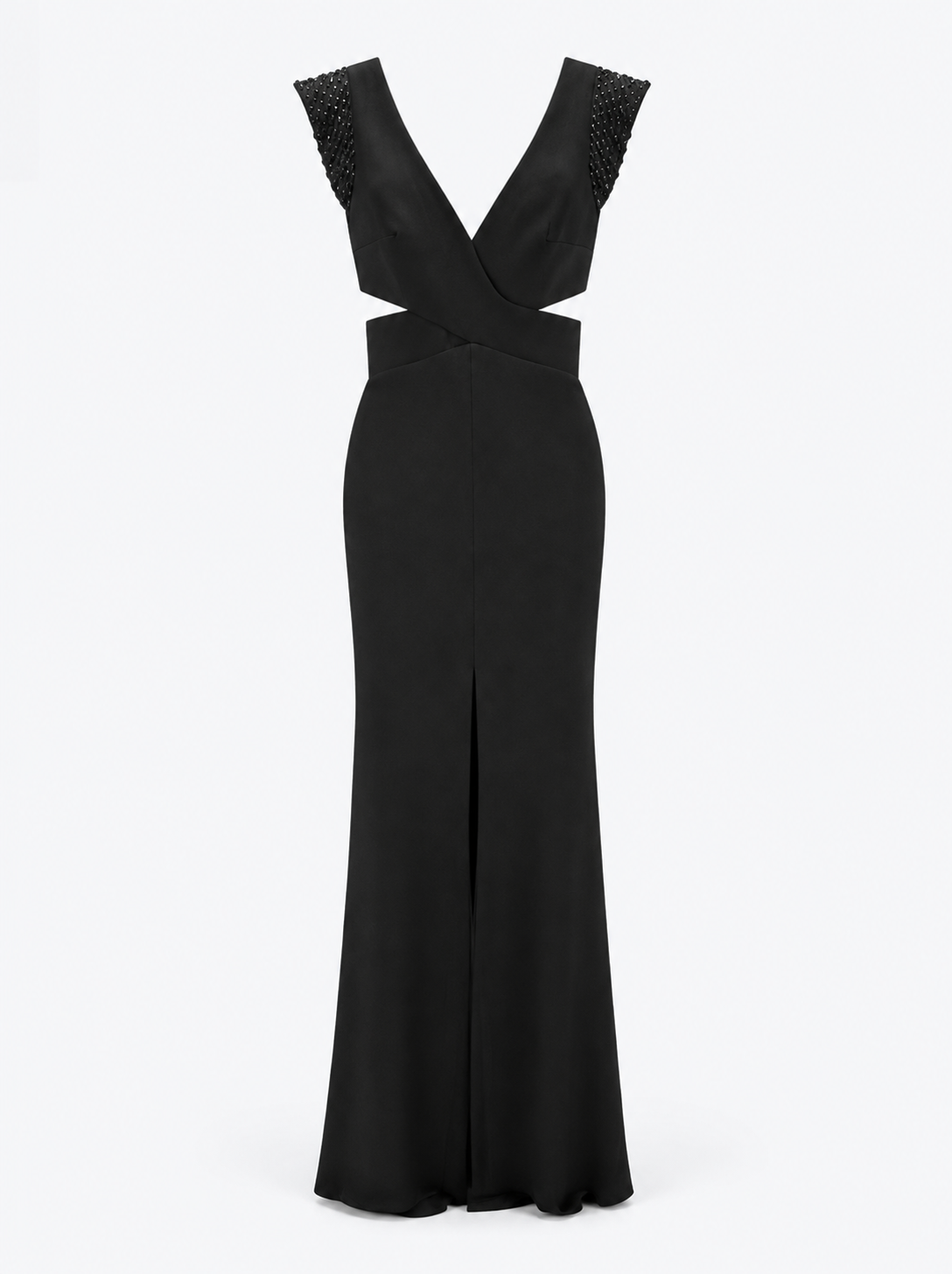 Abito lungo nero con cut-out