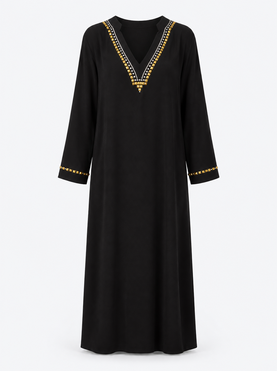 Abito nero con scollo gioiello