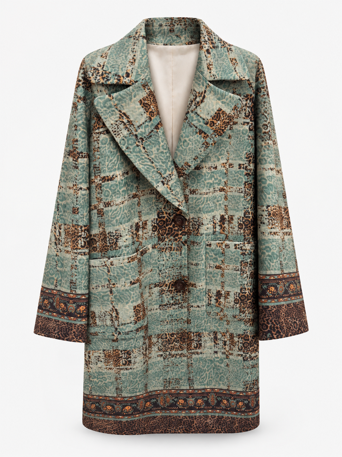 Giacca stampata verde con pantaloni