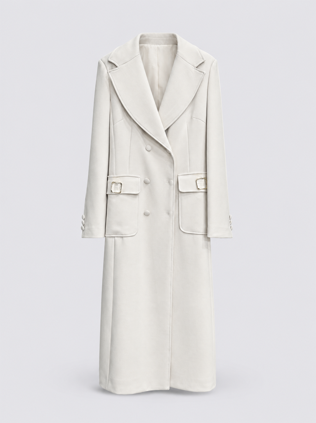 Cappotto lungo bianco ghiaccio