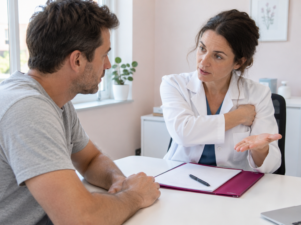 Colloquio con la dottoressa sulla sudorazione eccessiva