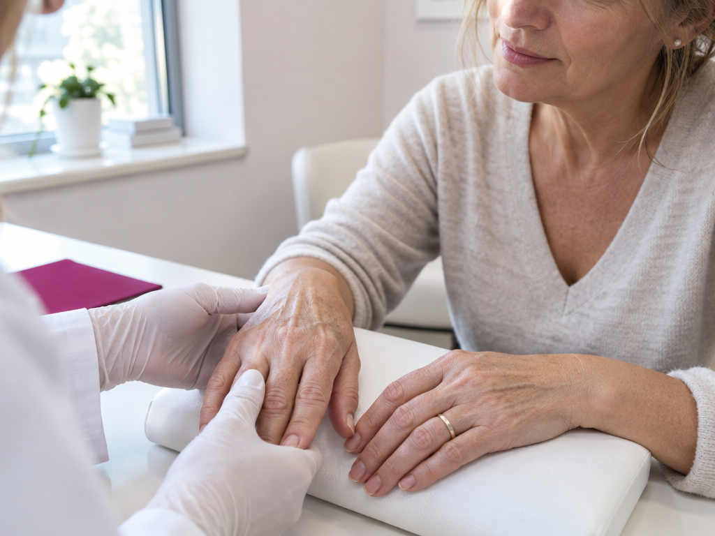 Valutazione della pelle sul dorso delle mani